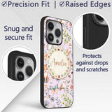 Cute Woodland Animals Rabbit Fox Printed Design Custom Name Protective Phone Case Mobile Cover Durable Everyday Smartphone Shock Resistant