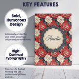 Personalised Name Classic Red and Ivory Rose Dense Floral Seamless Custom  Unique Canvas Wall Art Print Decor Picture Ready to Hang