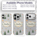 Watercolor Forest Trees Mushrooms Sun Moon Stars Custom Name Protective Phone Case Mobile Cover Durable Everyday Smartphone Shock Resistant