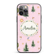 Watercolor Forest Trees Mushrooms Sun Moon Stars Custom Name Protective Phone Case Mobile Cover Durable Everyday Smartphone Shock Resistant
