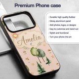Watercolor Forest Trees Mushrooms Sun Moon Stars Custom Name Protective Phone Case Mobile Cover Durable Everyday Smartphone Shock Resistant