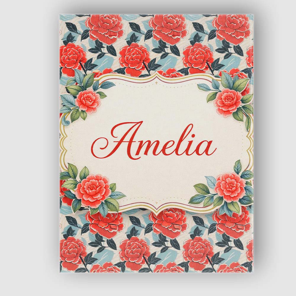 Personalised Name Soft Pink Floral Blossom Seamless Pattern Charming Custom  Home Canvas Wall Art Print Decor Picture Ready to Hang