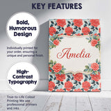 Personalised Name Soft Pink Floral Blossom Seamless Pattern Charming Custom  Home Canvas Wall Art Print Decor Picture Ready to Hang