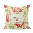 Custom Name Tropical Protea Flowers Green Leaves Seamless Yellow Square Filled Cushion Throw Pillow Sofa Bed Home Decor Zip Washable UK Made