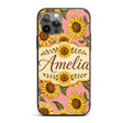 Bright Yellow Sunflower Floral Seamless Pattern Custom Name Protective Phone Case Mobile Cover Durable Everyday Smartphone Shock Resistant