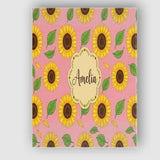 Personalised Name Bright Yellow Sunflower Custom  Unique Gift Idea Elegant Feature Canvas Wall Art Print Decor Picture Ready to Hang