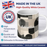 Personalized Custom Name Positive Affirmation Typography Blue Green Motivational Word Pattern 11oz Ceramic Coffee Tea Mug White Large Handle