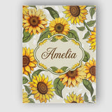 Personalised Name Bright Yellow Sunflower Custom  Unique Gift Idea Elegant Feature Canvas Wall Art Print Decor Picture Ready to Hang