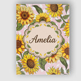 Personalised Name Bright Yellow Sunflower Custom  Unique Gift Idea Elegant Feature Canvas Wall Art Print Decor Picture Ready to Hang