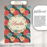 Multicolor Floral Bloom Pattern Seamless Pattern Cute Unique Gift  Personalised Custom Name Super Soft Fleece Blanket Bed Sofa Throw