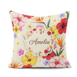 Custom Name Tropical Hibiscus and Bird Paradise Seamless Pattern Square Filled Cushion Throw Pillow Sofa Bed Home Decor Zip Washable UK Made