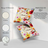 Custom Name Tropical Hibiscus and Bird Paradise Seamless Pattern Square Filled Cushion Throw Pillow Sofa Bed Home Decor Zip Washable UK Made