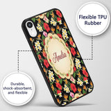 Tropical Hibiscus Bird of Paradise Printed Design Custom Name Protective Phone Case Mobile Cover Durable Everyday Smartphone Shock Resistant