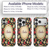 Tropical Hibiscus Bird of Paradise Printed Design Custom Name Protective Phone Case Mobile Cover Durable Everyday Smartphone Shock Resistant