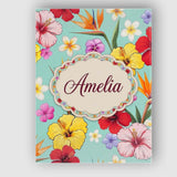 Personalised Name Tropical Hibiscus Bird of Custom  Bespoke Interior Contemporary Canvas Wall Art Print Decor Picture Ready to Hang