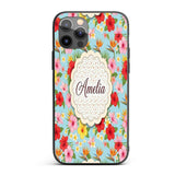 Tropical Hibiscus Bird of Paradise Printed Design Custom Name Protective Phone Case Mobile Cover Durable Everyday Smartphone Shock Resistant