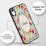 Tropical Hibiscus Bird of Paradise Printed Design Custom Name Protective Phone Case Mobile Cover Durable Everyday Smartphone Shock Resistant