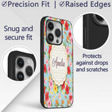 Tropical Hibiscus Bird of Paradise Printed Design Custom Name Protective Phone Case Mobile Cover Durable Everyday Smartphone Shock Resistant