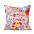 Custom Name Tropical Hibiscus Bird of Paradise Seamless Lavender Square Filled Cushion Throw Pillow Sofa Bed Home Decor Zip Washable UK Made