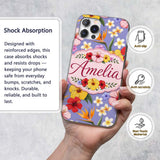 Tropical Hibiscus Bird of Paradise Printed Design Custom Name Protective Phone Case Mobile Cover Durable Everyday Smartphone Shock Resistant