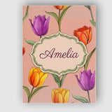 Personalised Name Elegant Tulip Floral Custom  Unique Gift Idea Modern Room Accent Canvas Wall Art Print Decor Picture Ready to Hang