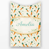 Minimal Carrot Toss Vegetable Seamless Pattern Beautiful Coffee Cup  Personalised Custom Name Super Soft Fleece Blanket Bed Sofa Throw
