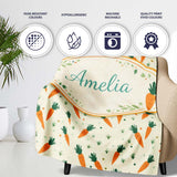 Minimal Carrot Toss Vegetable Seamless Pattern Beautiful Coffee Cup  Personalised Custom Name Super Soft Fleece Blanket Bed Sofa Throw