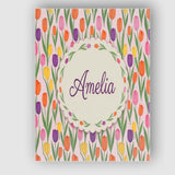 Personalised Name Elegant Tulip Floral Custom  Unique Gift Idea Modern Room Accent Canvas Wall Art Print Decor Picture Ready to Hang