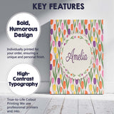 Personalised Name Elegant Tulip Floral Custom  Unique Gift Idea Modern Room Accent Canvas Wall Art Print Decor Picture Ready to Hang