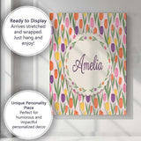 Personalised Name Elegant Tulip Floral Custom  Unique Gift Idea Modern Room Accent Canvas Wall Art Print Decor Picture Ready to Hang