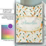 Minimal Carrot Toss Vegetable Seamless Pattern Beautiful Coffee Cup  Personalised Custom Name Super Soft Fleece Blanket Bed Sofa Throw