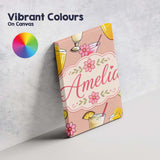 Personalised Name Tropical Cocktail Drinks Custom  Unique Gift Idea Elegant Feature Canvas Wall Art Print Decor Picture Ready to Hang
