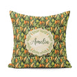 Custom Name Realistic Carrot Garden Botanical Seamless Pattern Square Filled Cushion Throw Pillow Sofa Bed Home Decor Zip Washable UK Made