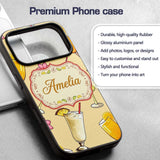 Tropical Cocktail Drinks Seamless Pattern Warm Custom Name Protective Phone Case Mobile Cover Durable Everyday Smartphone Shock Resistant