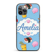 Cute Summer Chihuahua Dog Cartoon Printed Design Custom Name Protective Phone Case Mobile Cover Durable Everyday Smartphone Shock Resistant