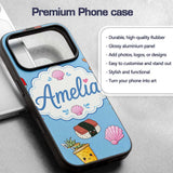 Cute Summer Chihuahua Dog Cartoon Printed Design Custom Name Protective Phone Case Mobile Cover Durable Everyday Smartphone Shock Resistant
