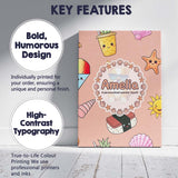 Personalised Name Cute Summer Chihuahua Dog Custom  Bespoke Interior Contemporary Canvas Wall Art Print Decor Picture Ready to Hang
