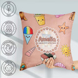 Custom Name Summer Chihuahua Dog Sunglasses Kawaii Beach Pattern Square Filled Cushion Throw Pillow Sofa Bed Home Decor Zip Washable UK Made