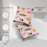 Custom Name Summer Chihuahua Dog Kawaii Beach Soft Pink Seamless Square Filled Cushion Throw Pillow Sofa Bed Home Decor Zip Washable UK Made