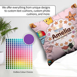 Custom Name Summer Chihuahua Dog Kawaii Beach Soft Pink Seamless Square Filled Cushion Throw Pillow Sofa Bed Home Decor Zip Washable UK Made