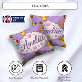 Custom Name Summer Chihuahua Dog Sunglasses Kawaii Beach Purple Square Filled Cushion Throw Pillow Sofa Bed Home Decor Zip Washable UK Made