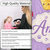 Summer Chihuahua Dog Sunglasses Kawaii Beach Purple Seamless  Personalised Custom Name Super Soft Fleece Blanket Bed Sofa Throw