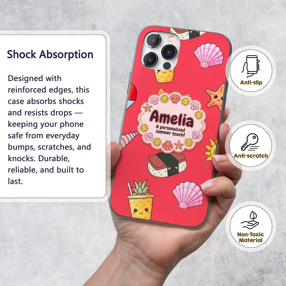 Summer Chihuahua Dog Sunglasses Kawaii Beach Red Custom Name Protective Phone Case Mobile Cover Durable Everyday Smartphone Shock Resistant