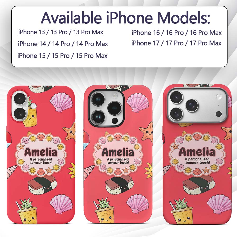Summer Chihuahua Dog Sunglasses Kawaii Beach Red Custom Name Protective Phone Case Mobile Cover Durable Everyday Smartphone Shock Resistant
