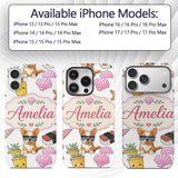 Summer Chihuahua Dog Sunglasses Kawaii Beach Grey Custom Name Protective Phone Case Mobile Cover Durable Everyday Smartphone Shock Resistant