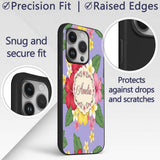 Hibiscus Flowers Plumeria Leaves Exotic Floral Custom Name Protective Phone Case Mobile Cover Durable Everyday Smartphone Shock Resistant