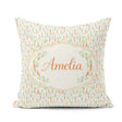 Custom Name Watercolor Carrot and Herb Botanical Seamless Lovely Square Filled Cushion Throw Pillow Sofa Bed Home Decor Zip Washable UK Made