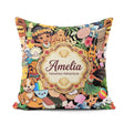 Custom Name Hawaiian Kids Tiki Mask Pineapple Beach Fun Seamless Square Filled Cushion Throw Pillow Sofa Bed Home Decor Zip Washable UK Made