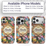 Cute Hawaiian Kids Tiki Mask Pineapple Beach Fun Custom Name Protective Phone Case Mobile Cover Durable Everyday Smartphone Shock Resistant