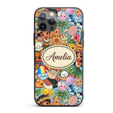 Cute Hawaiian Kids Tiki Mask Decorative Design Custom Name Protective Phone Case Mobile Cover Durable Everyday Smartphone Shock Resistant
